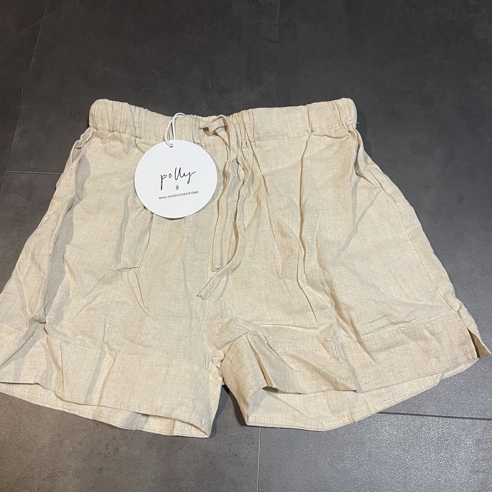 Princess Polly‎ Shorts Womens Size 4 High Waisted Mom Shorts Tan F-58